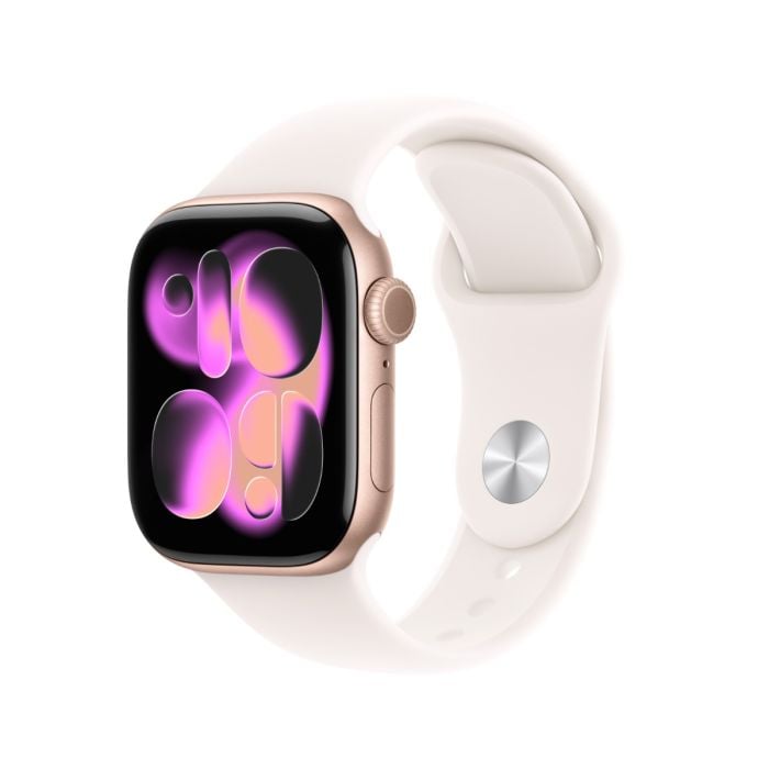 Apple Watch Series 11 Rose Gold Aluminium Case with Light Blush Sport Band - Oraxxi