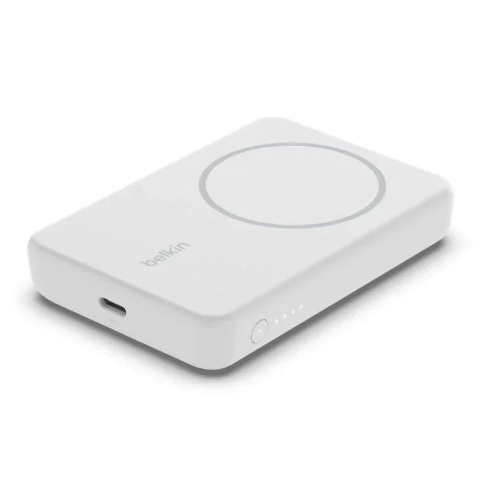Belkin 5K Magnetic Wireless 5000mAh Power Bank + Kick Stand - White - Oraxxi