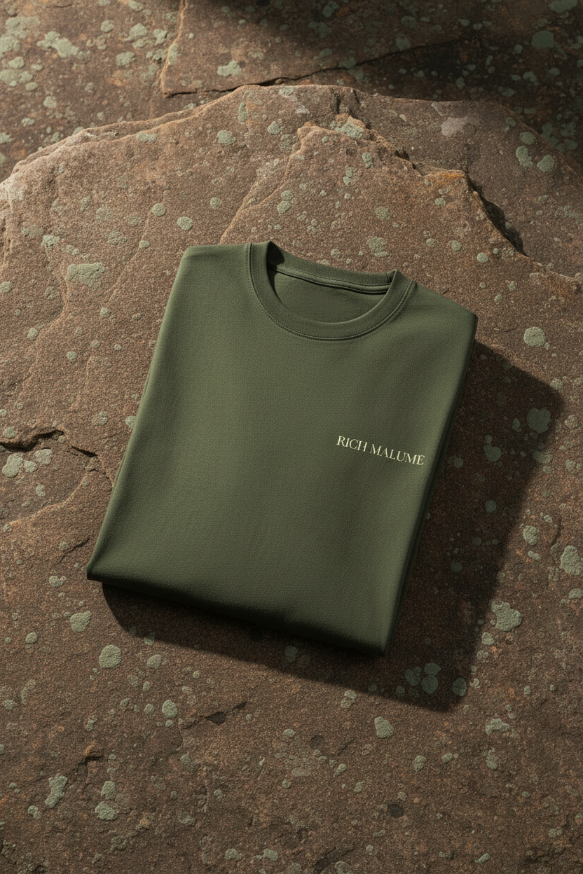 RICH MALUME Vibe Tee Olive - Flat lay