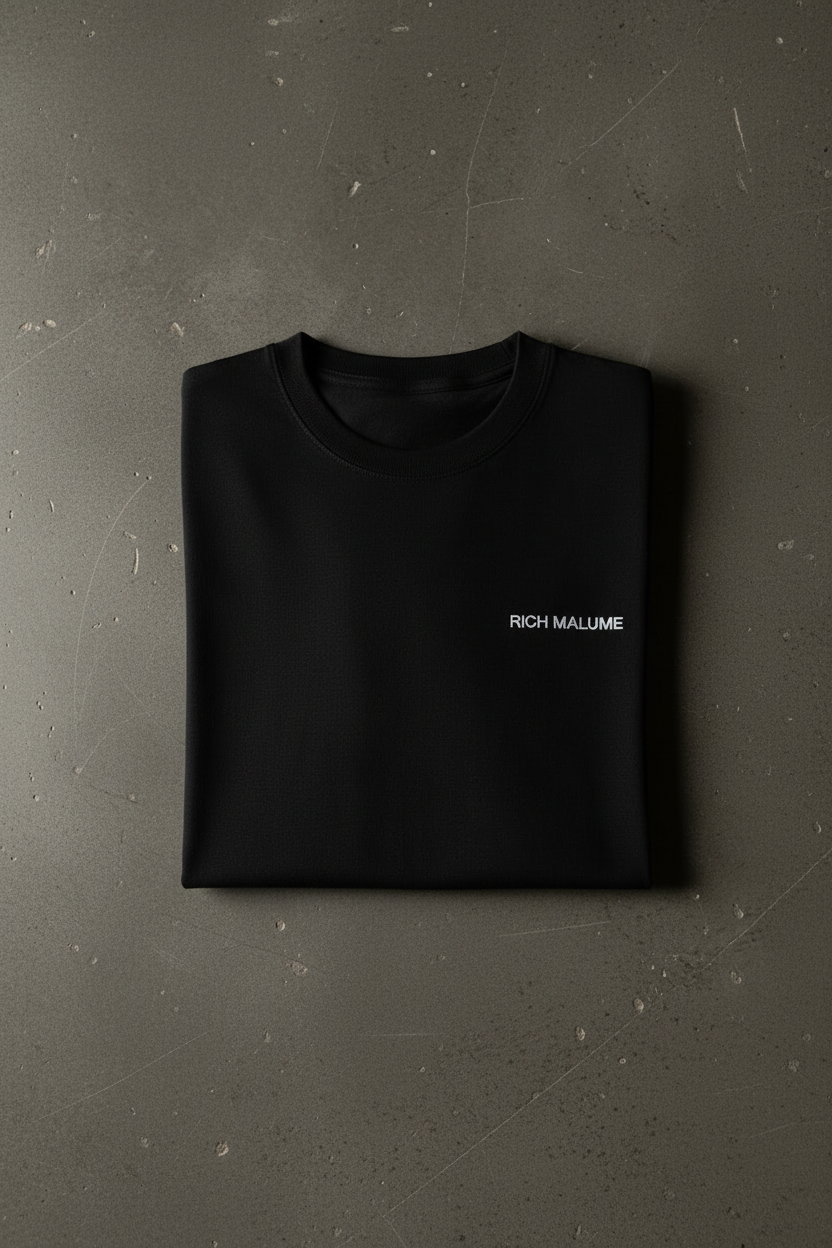 RICH MALUME Black Tee - Folded